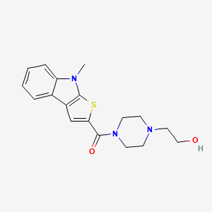 molecular formula C18H21N3O2S B2795230 [4-(2-羟乙基)哌嗪](8-甲基-8H-噻吩[2,3-b]吲哚-2-基)甲酮 CAS No. 860650-50-6