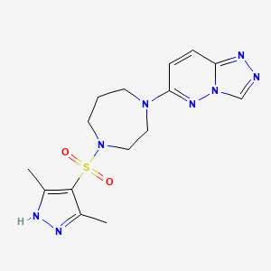 6-[4-[(3,5-Dimethyl-1H-pyrazol-4-yl)sulfonyl]-1,4-diazepan-1-yl]-[1,2,4]triazolo[4,3-b]pyridazine