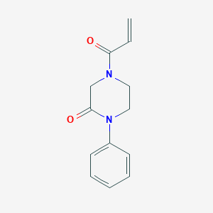 molecular formula C13H14N2O2 B2795238 1-Phenyl-4-prop-2-enoylpiperazin-2-one CAS No. 2176843-56-2