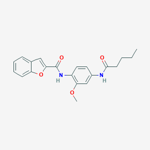molecular formula C21H22N2O4 B279524 N-[2-methoxy-4-(pentanoylamino)phenyl]-1-benzofuran-2-carboxamide 