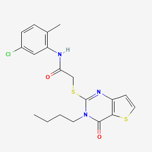 molecular formula C19H20ClN3O2S2 B2795240 2-[(3-butyl-4-oxo-3,4-dihydrothieno[3,2-d]pyrimidin-2-yl)sulfanyl]-N-(5-chloro-2-methylphenyl)acetamide CAS No. 1252862-89-7