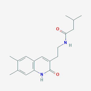 molecular formula C18H24N2O2 B2795246 N-[2-(6,7-二甲基-2-氧代-1H-喹啉-3-基)乙基]-3-甲基丁酰胺 CAS No. 851096-35-0
