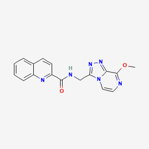 molecular formula C17H14N6O2 B2795248 N-((8-甲氧基-[1,2,4]三唑并[4,3-a]吡嗪-3-基)甲基)喹啉-2-甲酰胺 CAS No. 2034546-73-9