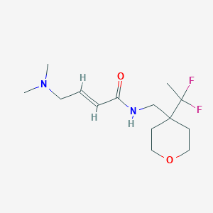 molecular formula C14H24F2N2O2 B2795253 (E)-N-[[4-(1,1-Difluoroethyl)oxan-4-yl]methyl]-4-(dimethylamino)but-2-enamide CAS No. 2411337-09-0