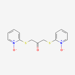 molecular formula C13H12N2O3S2 B2795256 2-({3-[(1-Oxido-2-pyridiniumyl)sulfanyl]-2-oxopropyl}sulfanyl)-1-pyridiniumolate CAS No. 338777-83-6