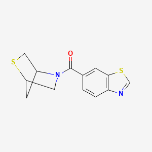 molecular formula C13H12N2OS2 B2795257 Benzo[d]thiazol-6-yl(2-thia-5-azabicyclo[2.2.1]heptan-5-yl)methanone CAS No. 2034607-20-8