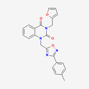 molecular formula C23H18N4O4 B2795264 3-(furan-2-ylmethyl)-1-((3-(p-tolyl)-1,2,4-oxadiazol-5-yl)methyl)quinazoline-2,4(1H,3H)-dione CAS No. 1207036-47-2