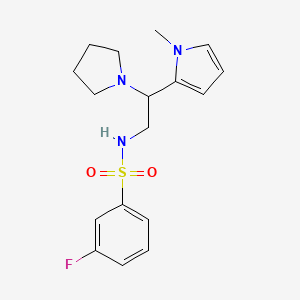 3-fluoro-N-(2-(1-methyl-1H-pyrrol-2-yl)-2-(pyrrolidin-1-yl)ethyl)benzenesulfonamide