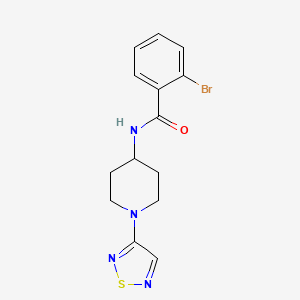 molecular formula C14H15BrN4OS B2795279 2-bromo-N-[1-(1,2,5-thiadiazol-3-yl)piperidin-4-yl]benzamide CAS No. 2097882-82-9