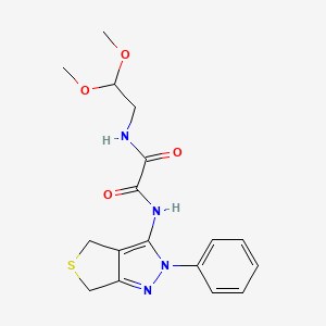 molecular formula C17H20N4O4S B2795282 N-(2,2-dimethoxyethyl)-N'-(2-phenyl-4,6-dihydrothieno[3,4-c]pyrazol-3-yl)oxamide CAS No. 899741-32-3