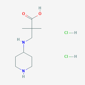 2,2-Dimethyl-3-(piperidin-4-ylamino)propanoic acid;dihydrochloride
