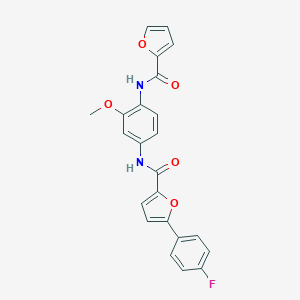 molecular formula C23H17FN2O5 B279529 5-(4-fluorophenyl)-N-[4-(2-furoylamino)-3-methoxyphenyl]-2-furamide 