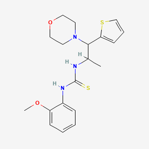 molecular formula C19H25N3O2S2 B2795291 1-(2-Methoxyphenyl)-3-(1-morpholino-1-(thiophen-2-yl)propan-2-yl)thiourea CAS No. 863017-49-6