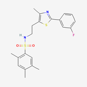 N-[2-[2-(3-fluorophenyl)-4-methyl-1,3-thiazol-5-yl]ethyl]-2,4,5-trimethylbenzenesulfonamide
