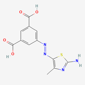 molecular formula C12H10N4O4S B2795295 (Z)-5-(2-(2-imino-4-methylthiazol-5(2H)-ylidene)hydrazinyl)isophthalic acid CAS No. 304685-00-5