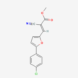 molecular formula C15H10ClNO3 B2795304 (E)-methyl 3-(5-(4-chlorophenyl)furan-2-yl)-2-cyanoacrylate CAS No. 32932-58-4