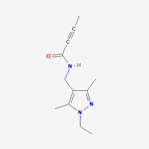 molecular formula C12H17N3O B2795312 N-[(1-ethyl-3,5-dimethyl-1H-pyrazol-4-yl)methyl]but-2-ynamide CAS No. 2286537-52-6