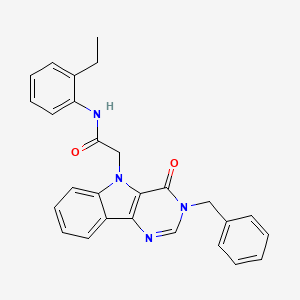 molecular formula C27H24N4O2 B2795314 2-(3-苄基-4-氧代-3,4-二氢-5H-嘧啶并[5,4-b]吲哚-5-基)-N-(2-乙基苯基)乙酰胺 CAS No. 1185109-29-8
