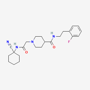 molecular formula C23H31FN4O2 B2795315 1-[2-[(1-cyanocyclohexyl)amino]-2-oxoethyl]-N-[2-(2-fluorophenyl)ethyl]piperidine-4-carboxamide CAS No. 1223619-48-4
