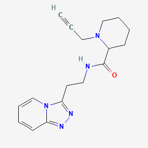 molecular formula C17H21N5O B2795316 1-(prop-2-yn-1-yl)-N-(2-{[1,2,4]triazolo[4,3-a]pyridin-3-yl}ethyl)piperidine-2-carboxamide CAS No. 1375850-66-0