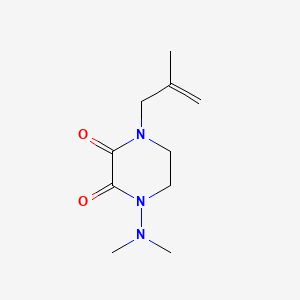 molecular formula C10H15N3O2 B2795317 1-(Dimethylamino)-4-(2-methylprop-2-en-1-yl)-1,2,3,4-tetrahydropyrazine-2,3-dione CAS No. 2415455-87-5