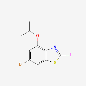 molecular formula C10H9BrINOS B2795318 6-Bromo-2-iodo-4-propan-2-yloxy-1,3-benzothiazole CAS No. 2305255-23-4