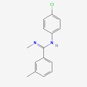molecular formula C15H15ClN2 B2795332 N-(4-chlorophenyl)-N',3-dimethylbenzenecarboximidamide CAS No. 303149-35-1