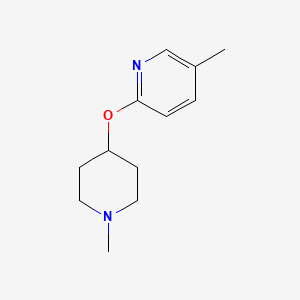 molecular formula C12H18N2O B2795333 5-甲基-2-[(1-甲基哌啶-4-基)氧基]吡啶 CAS No. 2198914-07-5