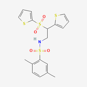 2,5-dimethyl-N-[2-(thiophen-2-yl)-2-(thiophene-2-sulfonyl)ethyl]benzene-1-sulfonamide