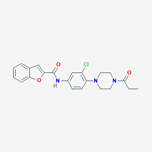 N-[3-chloro-4-(4-propionyl-1-piperazinyl)phenyl]-1-benzofuran-2-carboxamide