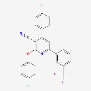2-(4-Chlorophenoxy)-4-(4-chlorophenyl)-6-[3-(trifluoromethyl)phenyl]pyridine-3-carbonitrile