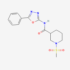 1-methanesulfonyl-N-(5-phenyl-1,3,4-oxadiazol-2-yl)piperidine-3-carboxamide