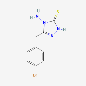 molecular formula C9H9BrN4S B2795344 4-amino-5-[(4-bromophenyl)methyl]-4H-1,2,4-triazole-3-thiol CAS No. 151297-85-7
