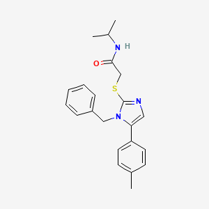 molecular formula C22H25N3OS B2795345 2-((1-benzyl-5-(p-tolyl)-1H-imidazol-2-yl)thio)-N-isopropylacetamide CAS No. 1207022-86-3