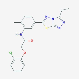 molecular formula C20H18ClN5O2S B279536 2-(2-chlorophenoxy)-N-[5-(3-ethyl[1,2,4]triazolo[3,4-b][1,3,4]thiadiazol-6-yl)-2-methylphenyl]acetamide 