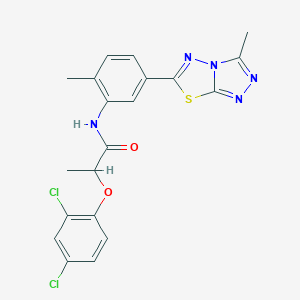 molecular formula C20H17Cl2N5O2S B279537 2-(2,4-dichlorophenoxy)-N-[2-methyl-5-(3-methyl[1,2,4]triazolo[3,4-b][1,3,4]thiadiazol-6-yl)phenyl]propanamide 