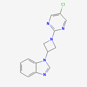 molecular formula C14H12ClN5 B2795370 1-[1-(5-Chloropyrimidin-2-yl)azetidin-3-yl]benzimidazole CAS No. 2380176-08-7