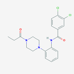 3,4-dichloro-N-[2-(4-propionyl-1-piperazinyl)phenyl]benzamide