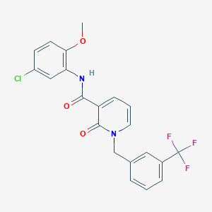 molecular formula C21H16ClF3N2O3 B2795380 N-(5-chloro-2-methoxyphenyl)-2-oxo-1-(3-(trifluoromethyl)benzyl)-1,2-dihydropyridine-3-carboxamide CAS No. 941903-77-1