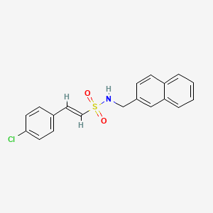 molecular formula C19H16ClNO2S B2795386 (E)-2-(4-chlorophenyl)-N-(naphthalen-2-ylmethyl)ethenesulfonamide CAS No. 1147688-22-9