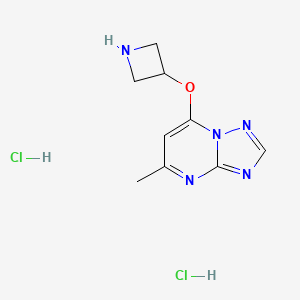 molecular formula C9H13Cl2N5O B2795388 7-(Azetidin-3-yloxy)-5-methyl-[1,2,4]triazolo[1,5-a]pyrimidine dihydrochloride CAS No. 2034153-24-5