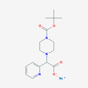 molecular formula C16H22N3NaO4 B2795391 2-[4-(叔丁氧羰基)哌嗪-1-基]-2-(吡啶-2-基)乙酸钠 CAS No. 2197052-71-2