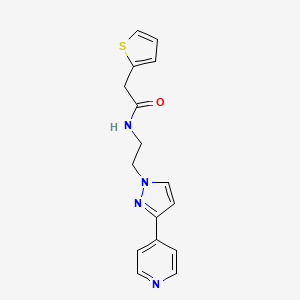 molecular formula C16H16N4OS B2795397 N-(2-(3-(pyridin-4-yl)-1H-pyrazol-1-yl)ethyl)-2-(thiophen-2-yl)acetamide CAS No. 1448058-54-5