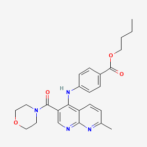 molecular formula C25H28N4O4 B2795406 Butyl 4-{[7-methyl-3-(morpholine-4-carbonyl)-1,8-naphthyridin-4-yl]amino}benzoate CAS No. 1251570-43-0