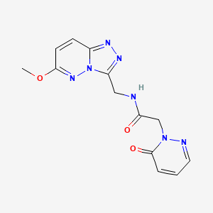 molecular formula C13H13N7O3 B2795407 N-((6-methoxy-[1,2,4]triazolo[4,3-b]pyridazin-3-yl)methyl)-2-(6-oxopyridazin-1(6H)-yl)acetamide CAS No. 2034354-35-1