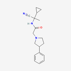 molecular formula C18H23N3O B2795408 N-(1-cyano-1-cyclopropylethyl)-2-(3-phenylpyrrolidin-1-yl)acetamide CAS No. 1311809-45-6