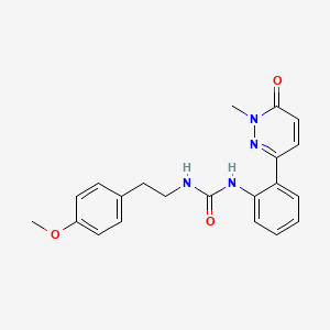 molecular formula C21H22N4O3 B2795409 1-(4-Methoxyphenethyl)-3-(2-(1-methyl-6-oxo-1,6-dihydropyridazin-3-yl)phenyl)urea CAS No. 1448130-75-3