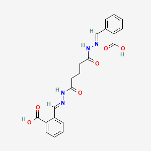 molecular formula C21H20N4O6 B2795410 2-[[[5-(2-[(2-羧基苯基)甲亚胺基]-5-氧代戊酰基)甲亚胺基]甲基]苯甲酸 CAS No. 784164-52-9