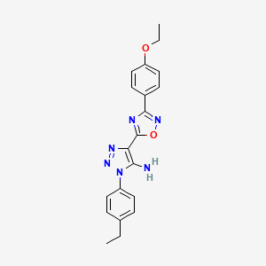 molecular formula C20H20N6O2 B2795411 4-(3-(4-ethoxyphenyl)-1,2,4-oxadiazol-5-yl)-1-(4-ethylphenyl)-1H-1,2,3-triazol-5-amine CAS No. 899950-28-8
