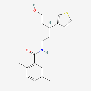 N-(5-hydroxy-3-(thiophen-3-yl)pentyl)-2,5-dimethylbenzamide